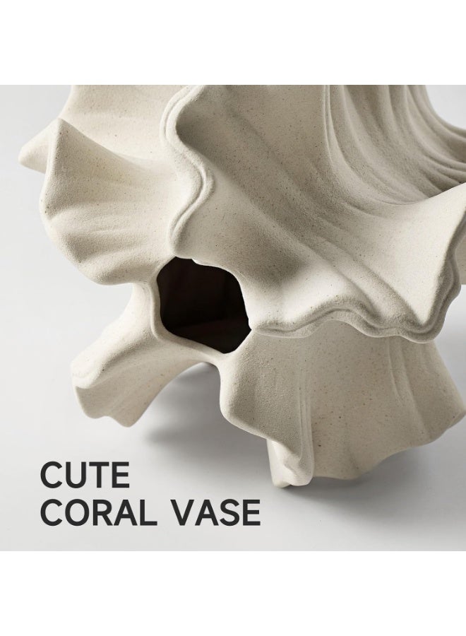 Y&D White Ceramic Flower Vase, Modern Flower Vase, Modern Nordic Minimalism Style Vase, Matte Pampas Flower Vases, Dried/Fresh Flower Vase, for Centerpiece Wedding Dinner Table Party - Image 4