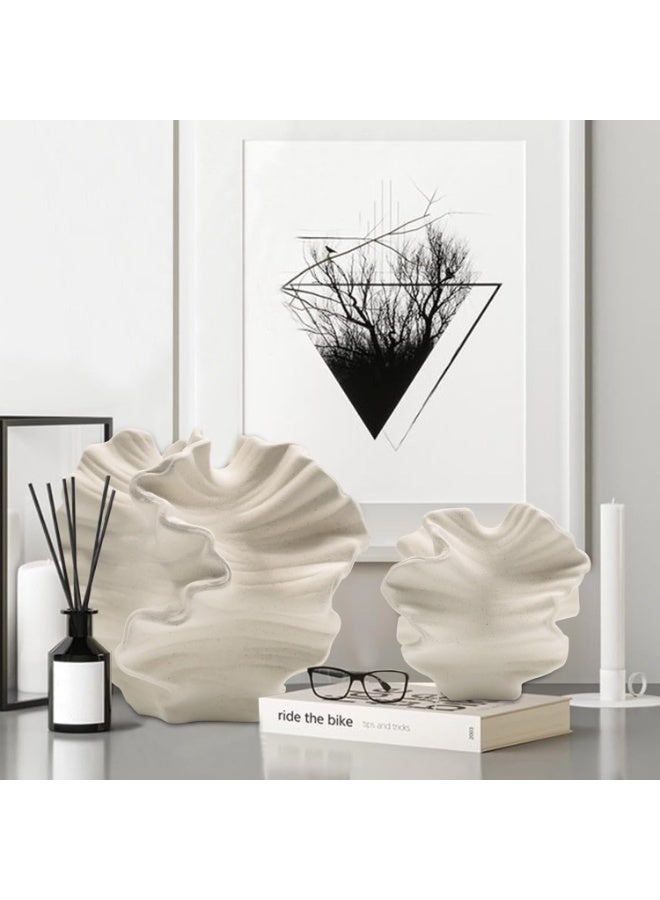 Y&D White Ceramic Flower Vase, Modern Flower Vase, Modern Nordic Minimalism Style Vase, Matte Pampas Flower Vases, Dried/Fresh Flower Vase, for Centerpiece Wedding Dinner Table Party - Image 5