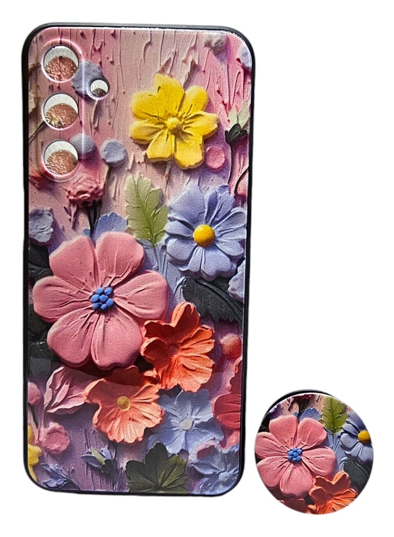 غطاء حماية خلفي مرسومة مع مسكة لهاتف سامسونج جالكسي A25 - Image 1