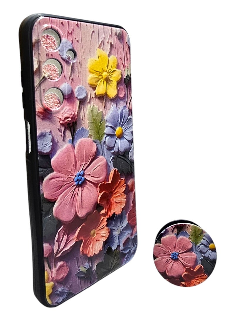 غطاء حماية خلفي مرسومة مع مسكة لهاتف سامسونج جالكسي A25 - Image 2