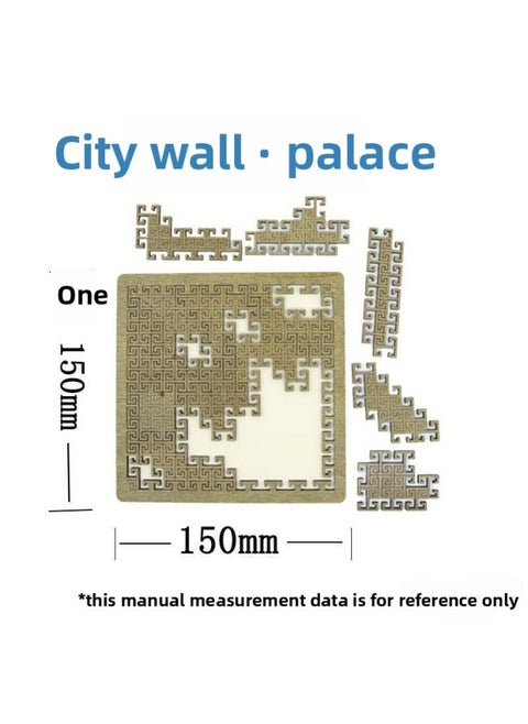 Pyramid Code Lock Wooden Unlock Box Level 10 Difficulty Brain Burning Toy Palace Bamboo Waiter Tray-Color:Palace