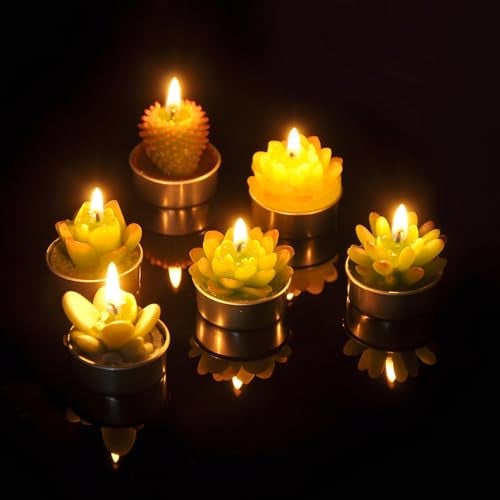 SSleng Cactus Tealight Candles, Handmade Delicate Succulent Cactus Candles（ Perfect for Birthday Party ,Wedding, Spa, Home Decor) - Image 5