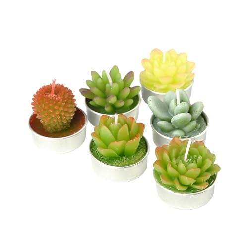 SSleng Cactus Tealight Candles, Handmade Delicate Succulent Cactus Candles（ Perfect for Birthday Party ,Wedding, Spa, Home Decor) - Image 3