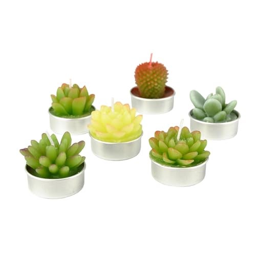 SSleng Cactus Tealight Candles, Handmade Delicate Succulent Cactus Candles（ Perfect for Birthday Party ,Wedding, Spa, Home Decor) - Image 2