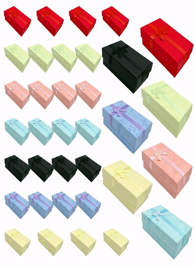 Yauhar 35Pcs 2 x 3.1 x 1.1 Inch Gift Boxes with Bow Knot Assorted Set, 7 Color Cardboard Empty Present Displaying Box with Lids for Birthdays Anniversaries Weddings - Image 1