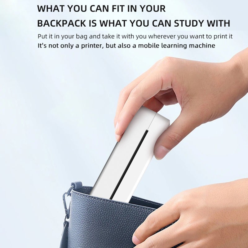 Portable Printer 3*300 Sheets Thermal Paper Ink-Free Printing - Photo-Level 200dpi High Resolution Compact Printer for Mobile On-The-Go Printing, Home Learning - Image 2