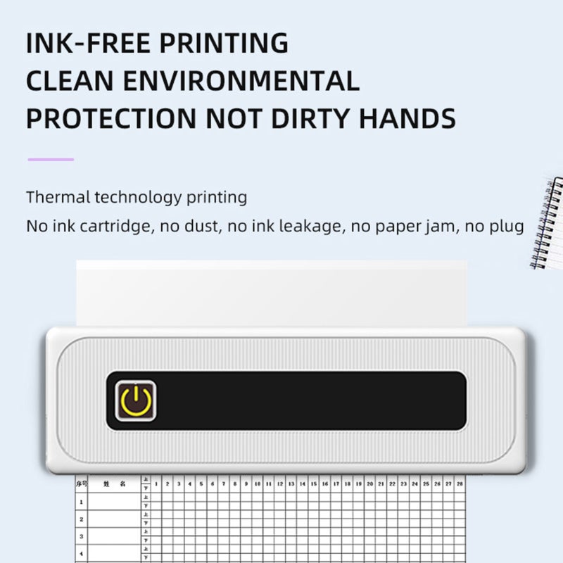 Portable Printer 3*300 Sheets Thermal Paper Ink-Free Printing - Photo-Level 200dpi High Resolution Compact Printer for Mobile On-The-Go Printing, Home Learning - Image 4