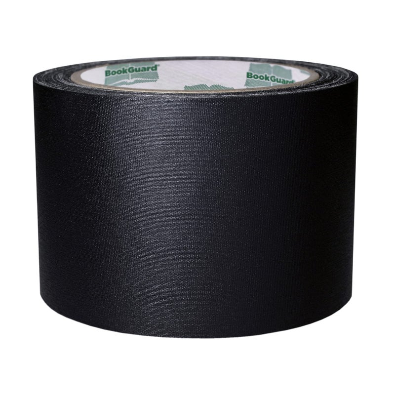 BookGuard 3 inch Premium Bookbinding Repair Cloth Tape, 15 Yard Roll, Black - Image 1