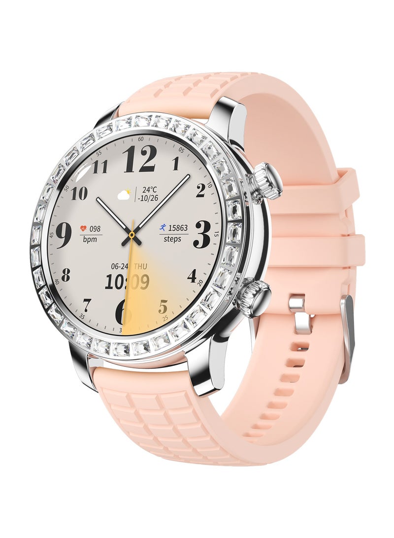 AROAQ Z95 Smart Watch, Waterproof HD AMOLED Mini Smart Watch With Two Straps, Gesture Answering Health Monitoring Full Touch Fitness Tracker Watch With Multiple Sports Modes, (Peach) - Image 1