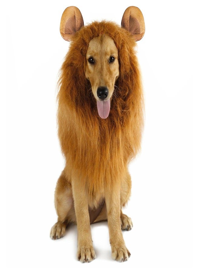 AMRIU Halloween Realistic & Funny Lion Mane for Dog Costumes for Medium Large Dogs, Dog Halloween Costumes (Compatible Neck Size 23 to 30 inches) - Image 1