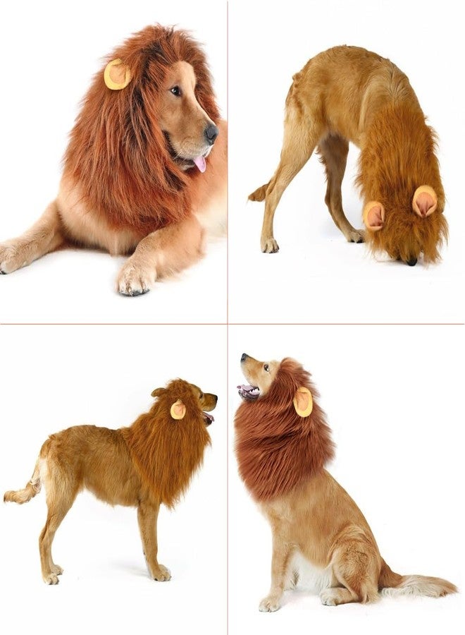 AMRIU Halloween Realistic & Funny Lion Mane for Dog Costumes for Medium Large Dogs, Dog Halloween Costumes (Compatible Neck Size 23 to 30 inches) - Image 5