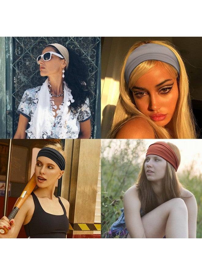 إسكدنيا عصابات رأس رياضية لليوجا للنساء، عصابات رأس مرنة غير قابلة للانزلاق، عصابات شعر للتمرين والجري، عبوة من قطعتين - Image 3