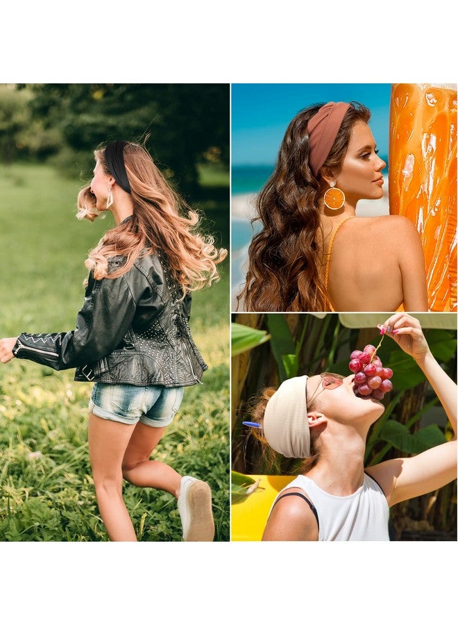 إسكدنيا عصابات رأس رياضية لليوجا للنساء، عصابات رأس مرنة غير قابلة للانزلاق، عصابات شعر للتمرين والجري، عبوة من قطعتين - Image 4