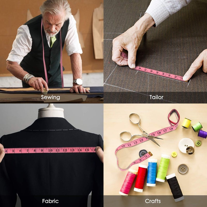 Dhruv Crafts Sewing Measuring Ruler Tape Body Measuring Ruler Sewing Cloth Tailor Measurement Tape Multicolored Pack of 2 - Image 4