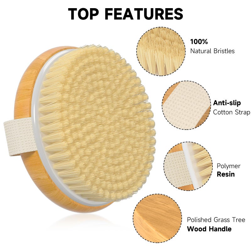 Metene Dry Body Brush for Radiant Skin, Exfoliates and Softens Skin, Improve Circulation, Body Scrubber with Soft and Stiff Bristles, Suitable for All Kinds of Skin - Image 3