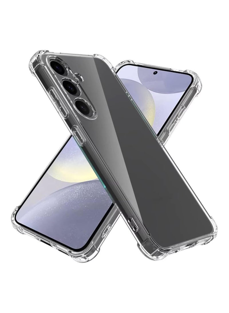 Samsung Galaxy S24 Case Cover Clear Ultra Slim Shockproof Anti-Slip Grip Soft Transparent case with Best Camera Protection & Anti-Dust Cover Samsung Galaxy S24 5G 2024 - Image 1