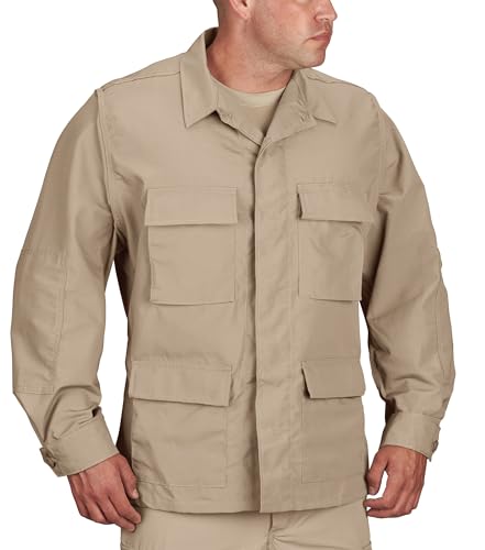 Propper Men's Uniform Ripstop BDU Coat, Khaki, 60% Cotton, 40% Polyester, Medium Long - Image 4