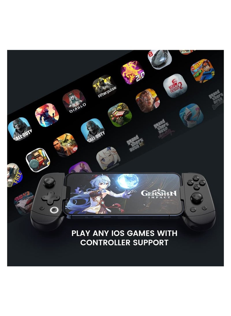 LEADJOY - M1B Mobile Game Controller for iPhone - Play Xbox, GeForceNOW, Genshin Impact, Diablo Immortal, Call of Duty, Apex- Passthrough Charging- Ultra Low Latency - Image 1