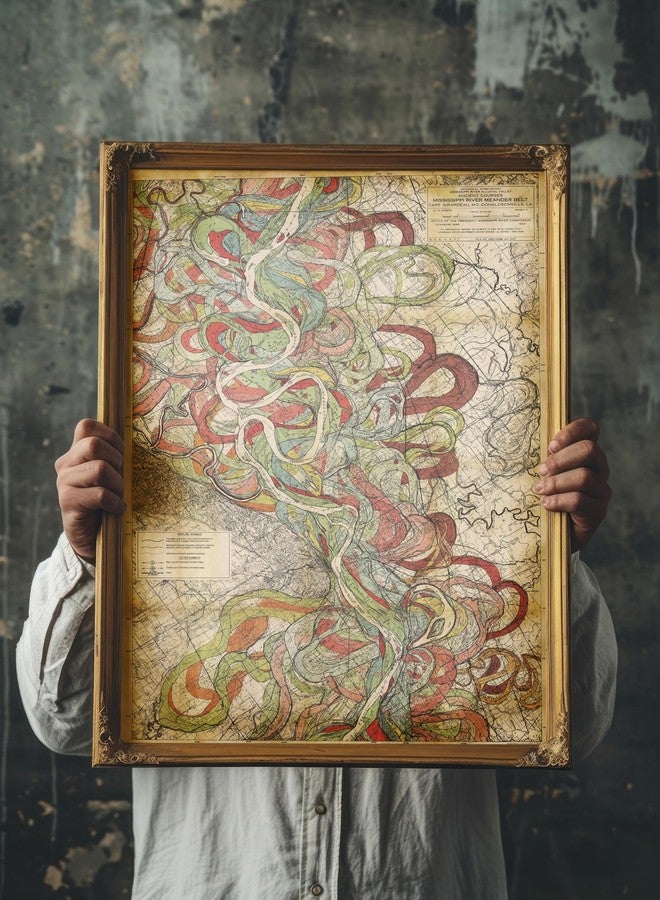 ArtCantHurtU Sheet 6-1944 Mississippi River Map - River House Decor Wall Art Gifts - Harold Fisk Ancient River Meander Alluvial Valley Poster Mississipi Mississ Missipi 16x23 inches Unframed. - Image 3