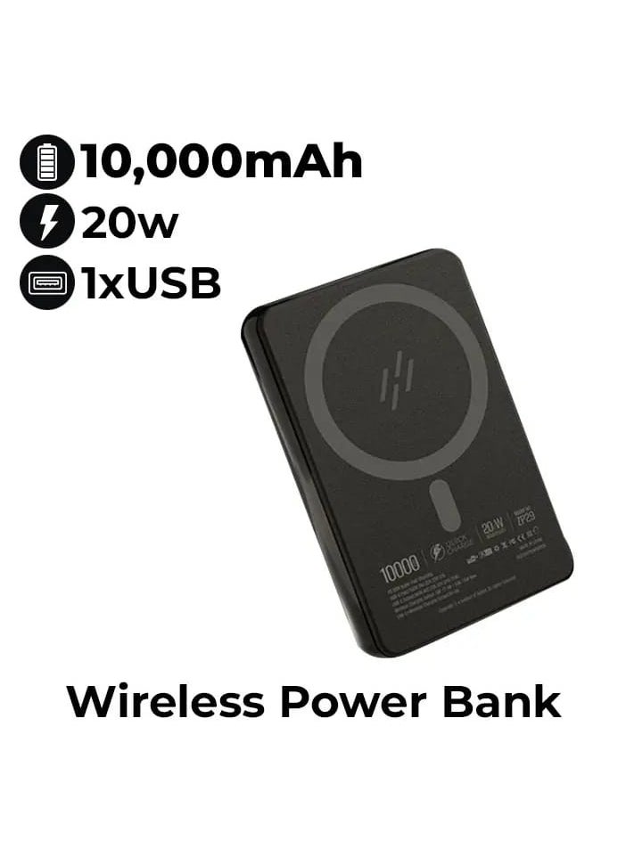 HEATZ Wireless Power Bank 10000 mAh Power, Wireless With MagSafe Portable Charger, Pocket Size, USB and USB C  Input And Output, Support 20W Fast Charging  - Image 2