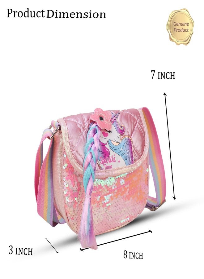 ADSON Unicorn Laser Holographic Self Quilted Sequins Crossbody Bag Sling Cute Shoulder Bag Purse Handbag Cute Tote Girl Messenger Child Tote Wallet kids Crossbody Bag (Multi Colour Unicorn) - Image 5