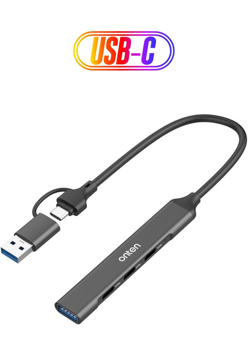 UCA9703S 4-in-2 USB 3.0 & Type-C Docking Station – Dual Type-C & USB Hub for Enhanced Connectivity  - Image 1