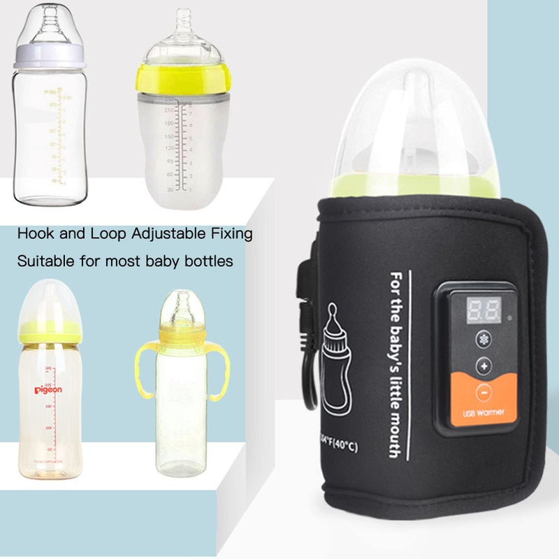 YOSOO Bottle Warmer, Milk Warmer Bag Constant Temperature Quick Heating with LCD Display and Accurate Temperature Control Car Heat Thermal Breast USB Bottle Warmer for Home Outdoor Indoor Traveling Driving - Image 3