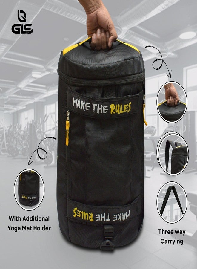 GLS Rebel Polyester Duffle Bag for Men & Women/Gym Bags with Adjustable Shoulder Strap/Fitness Bag with One Front Pocket and Shoe Pocket (Color -Black) - Image 5