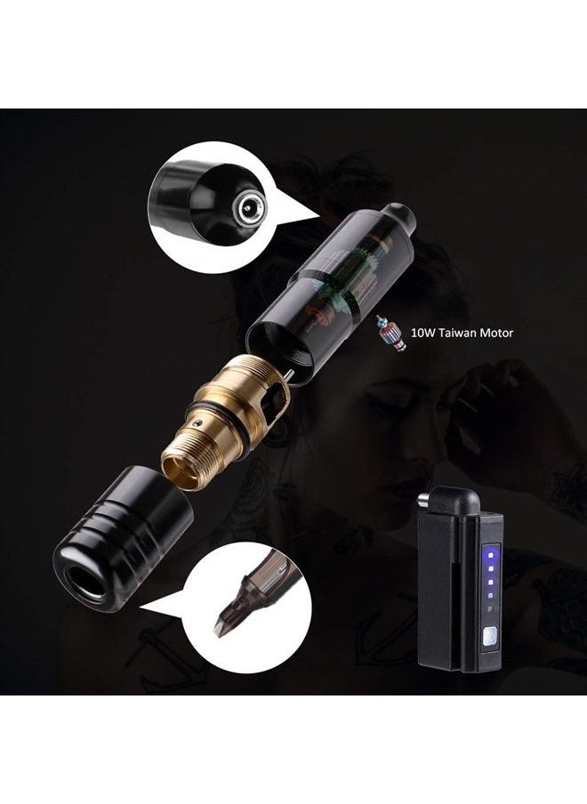 solong tattoo - Pen Kit Rotary Tattoo Gun Machine with Wireless Tattoo Power Supply 50Pcs Cartridge Tattoo Needles EM128KITPRD50-1-US - Image 1