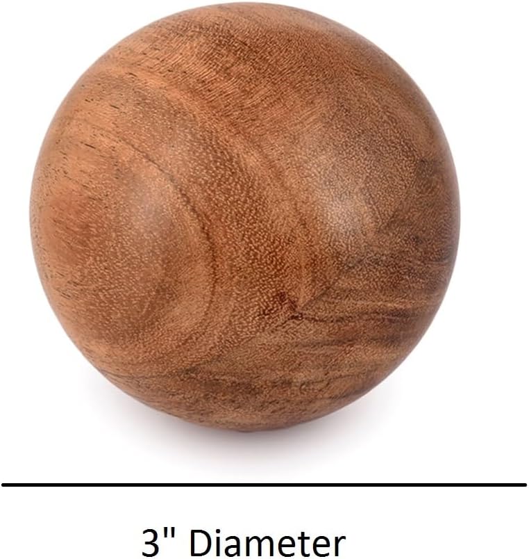 NIRMAN Decorative Acacia Wood Round Balls Set of 3 for Christmas Decorative Bowls Table Centerpiece | Coffee Table and House Décor (Set of 3), (3" x 3" x 3") - Image 5