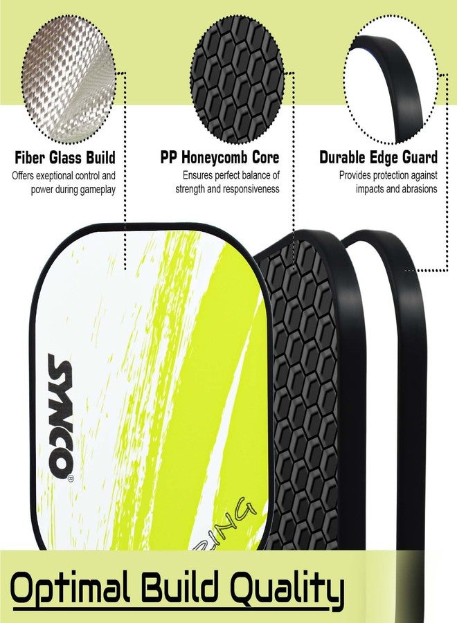 Synco Pickleball Paddle Set | 1 Pickleball Rackets and 2 Pickleballs with Carry Bag | Lightweight Fiberglass Pickleball Racket with Cushion Comfort Grip (12mm, Spring Green) - Image 4