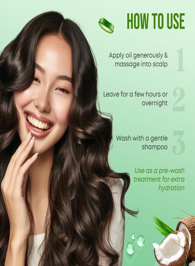كوات زيت كوات لنمو الشعر بخلاصة الصبار وجوز الهند، يرطب ويلطف ويصلح الشعر، زيت للشعر (200 مل) - Image 3