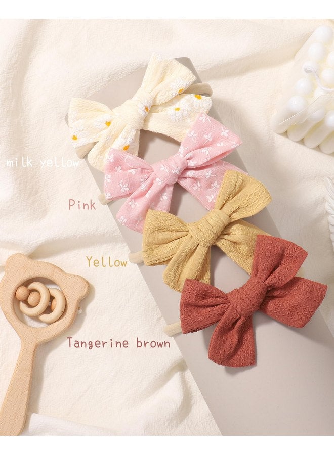 doboi 10PCS Baby Girls Headbands Hair Bows Nylon Linen Hairbands Handmade Hair Accessories for Newborn Infant Toddlers Little Girl and Kids - Image 5