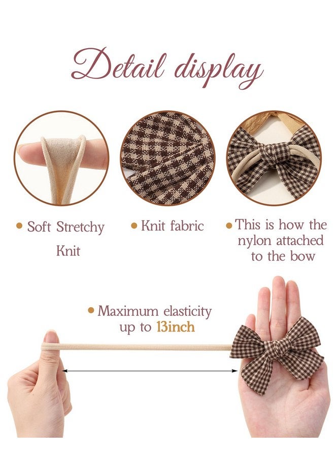 doboi 10PCS Baby Girls Headbands Hair Bows Nylon Linen Hairbands Handmade Hair Accessories for Newborn Infant Toddlers Little Girl and Kids - Image 2