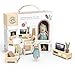 SPEEDY MONKEY Cozy Dollhouse Living Room Playset with Bunny  Miniature FSC Wooden Furniture Sofa TV  Pretend Play Fully Furnished Farmhouse Accessories for Kid Toddler Girl  Doll House Decor Toy - Image 2