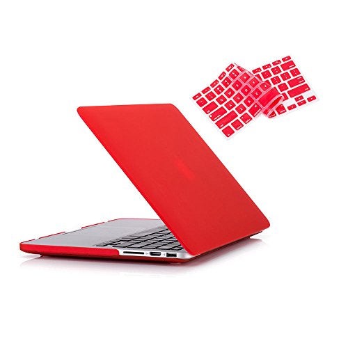 RUBAN Case Compatible with MacBook Pro 13 inch 2015 2014 2013 2012 (A1502 & A1425 Models), Plastic Hard Shell Case & Keyboard Cover for Old Version MacBook Pro Retina 13 Inch, Red - Image 1