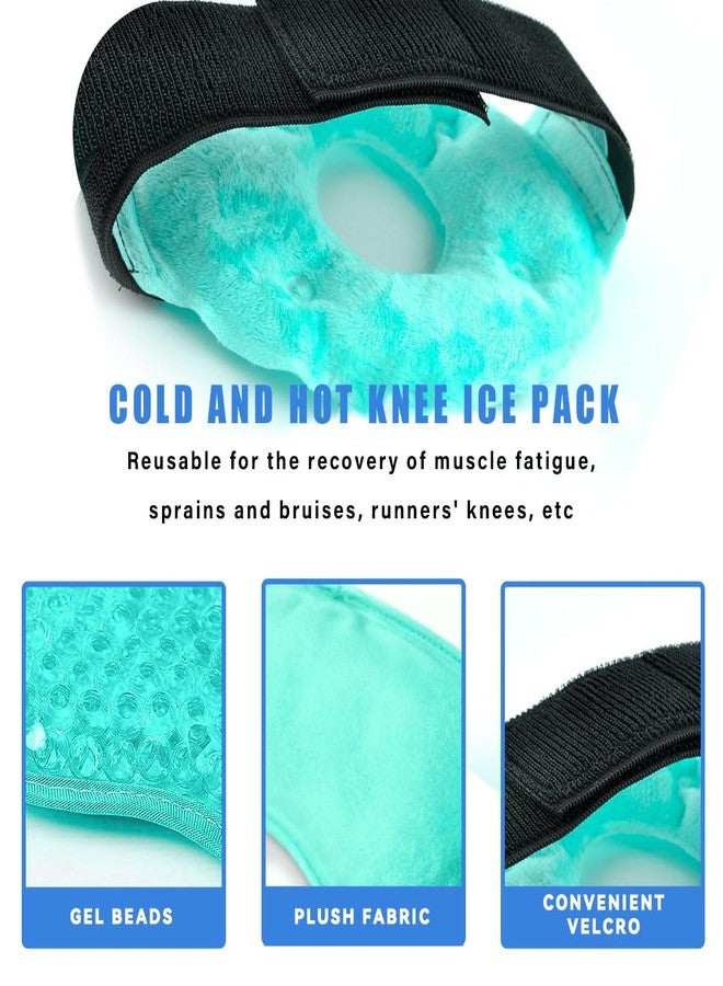 Couleurs Cooling Knee Brace Adjustable, Ice Pack for Knee Injuries, Reusable Hot Cold Therapy Wrap for Joint Pain Arthritis Meniscus Tear, Sprains & Swelling, 2 Packs (Green) - Image 2