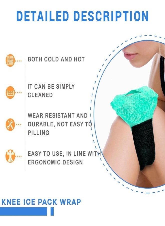 Couleurs Cooling Knee Brace Adjustable, Ice Pack for Knee Injuries, Reusable Hot Cold Therapy Wrap for Joint Pain Arthritis Meniscus Tear, Sprains & Swelling, 2 Packs (Green) - Image 4
