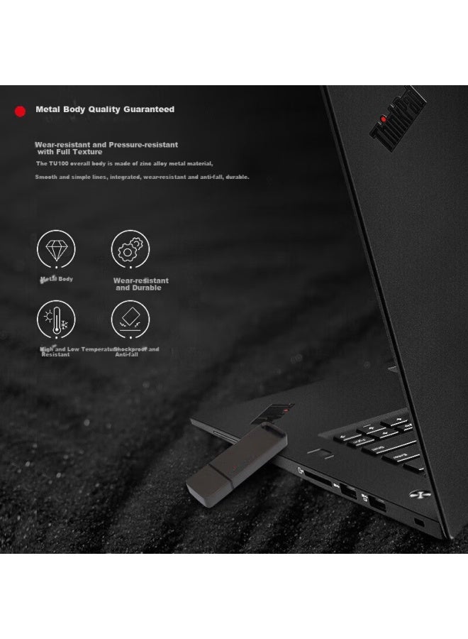 Thinkplus Lenovo 32Gb Usb3.1 Flash Drive For Office Business Mini Portable Metal Flash Drive Gray Tu100 Series - Image 1