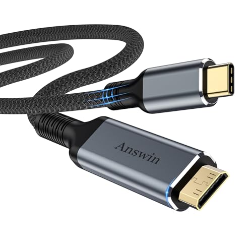 Answin كابل أنسوين USB C إلى Mini HDMI 6FT (ليس HDMI)، 4K@30Hz/2K@60Hz من نوع C إلى Mini HDMI لماك بوك، آيباد برو، آيفون 15/16/17، جالاكسي S25، ستيم ديك، ROG Ally، لابتوب إلى شاشة محمولة - Image 1
