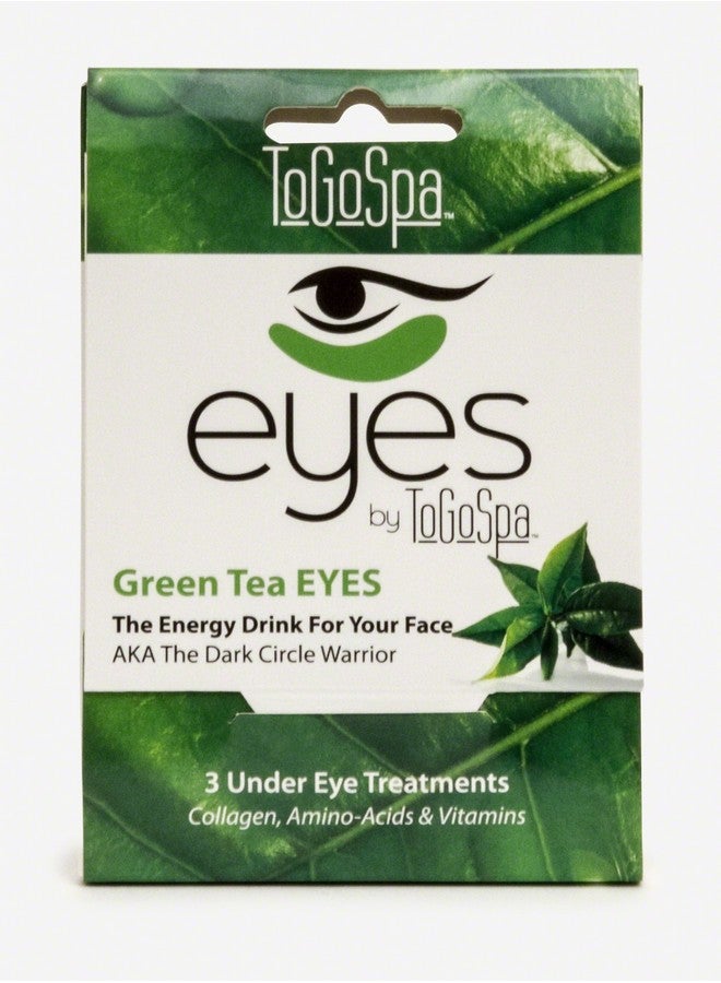 ToGoSpa Green Tea Eyes, Dark Circle Warrior | Premium Clean Anti-Aging Gel Pads With Collagen, Hyaluronic Acid, Aloe Vera, Vitamins C & E, Taurine, And Green Tea Extract - 3 Pack - Image 2