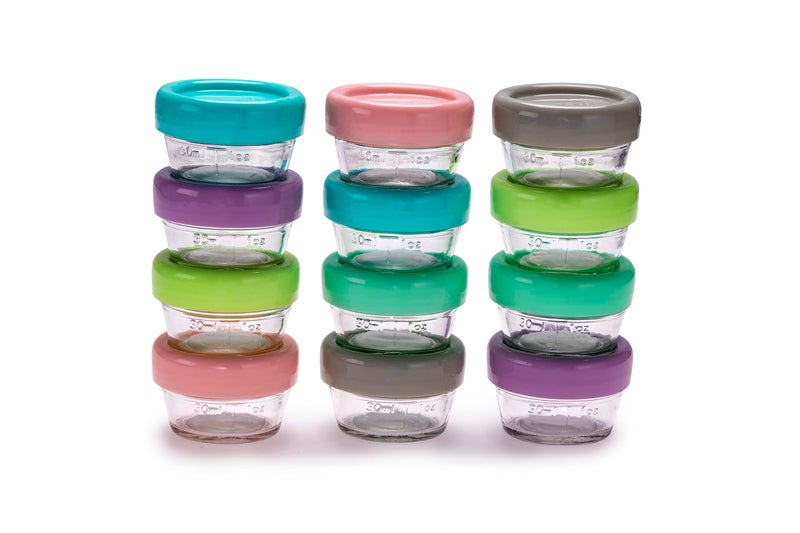 melii Glass Food Storage Jars - 12-Pack (2oz) with Airtight, Leakproof Lids, BPA-Free & Eco-Friendly, Microwave, Freezer, Dishwasher Safe, Containers for Baby Food, Meal Prep, Sauces and Snacks - Image 1