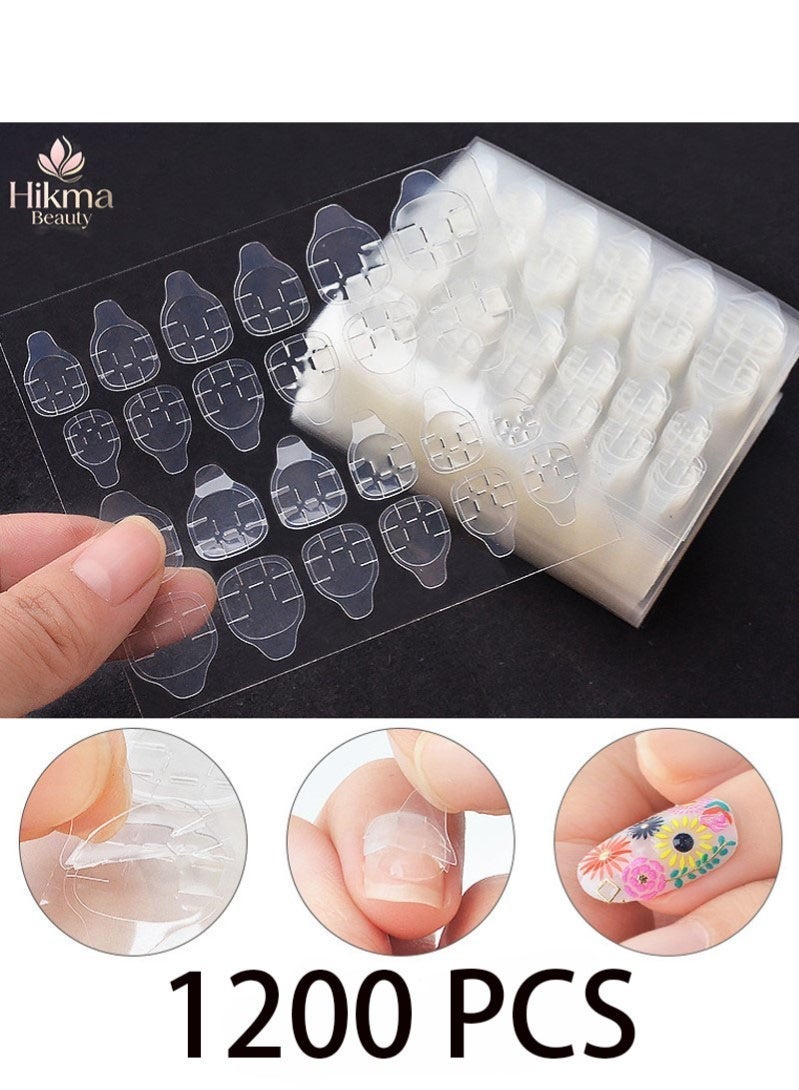 Hikma Beauty 1200-Piece Nail Adhesive Glue Tapes White - Image 1