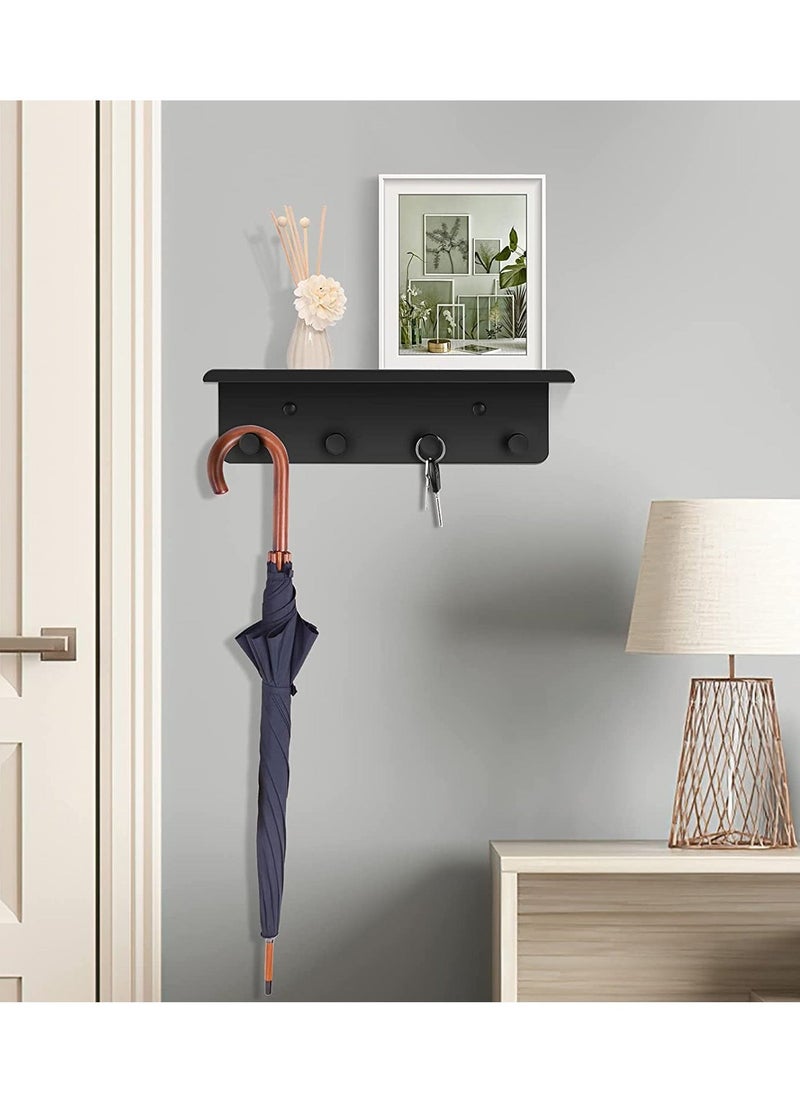Generic Key Holder for Wall Decorative, Entryway Hallway Metal Organizer with 4 Hooks, Perfect, Foyer, Closet, mudroom, Kitchens, and More Black  - Image 5