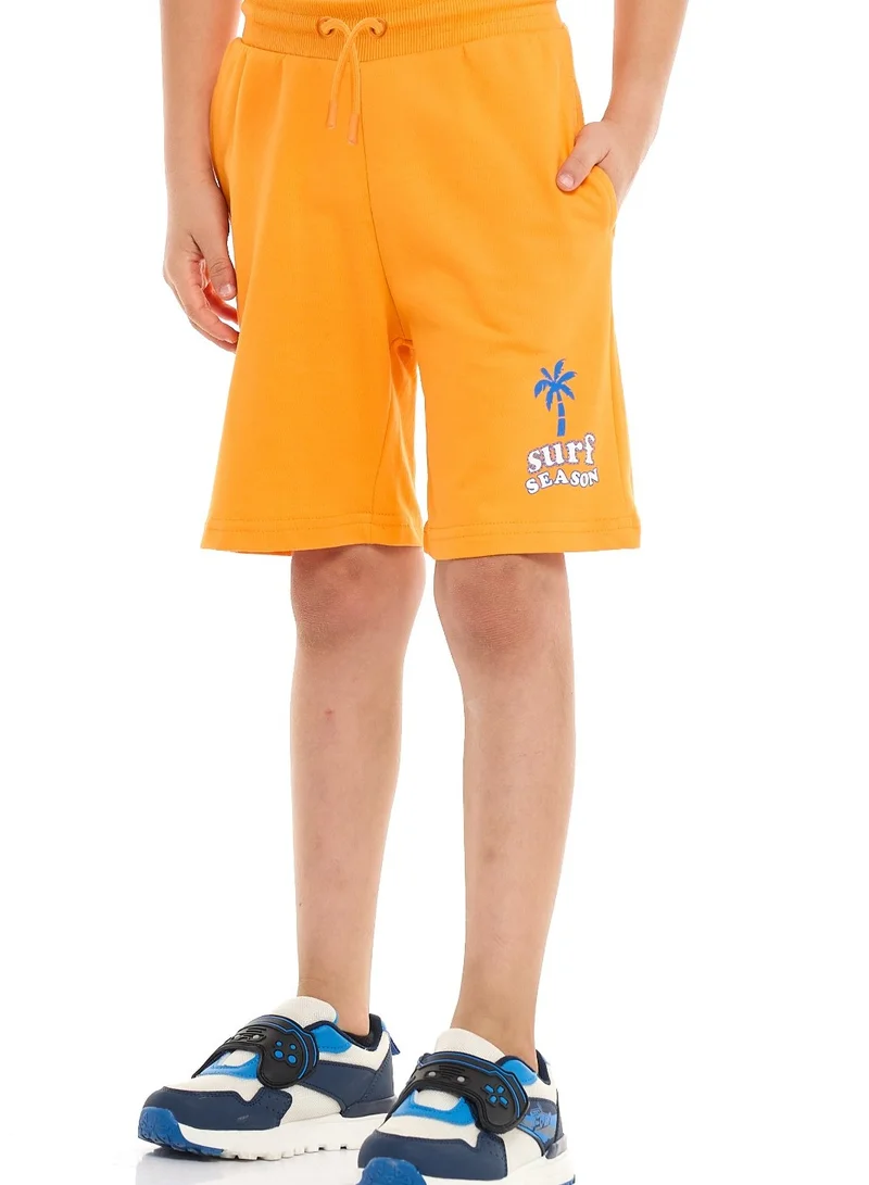 victor and jane Victor and Jane Classic Royal Blue Cotton T-Shirt & Pull-On Shorts Set