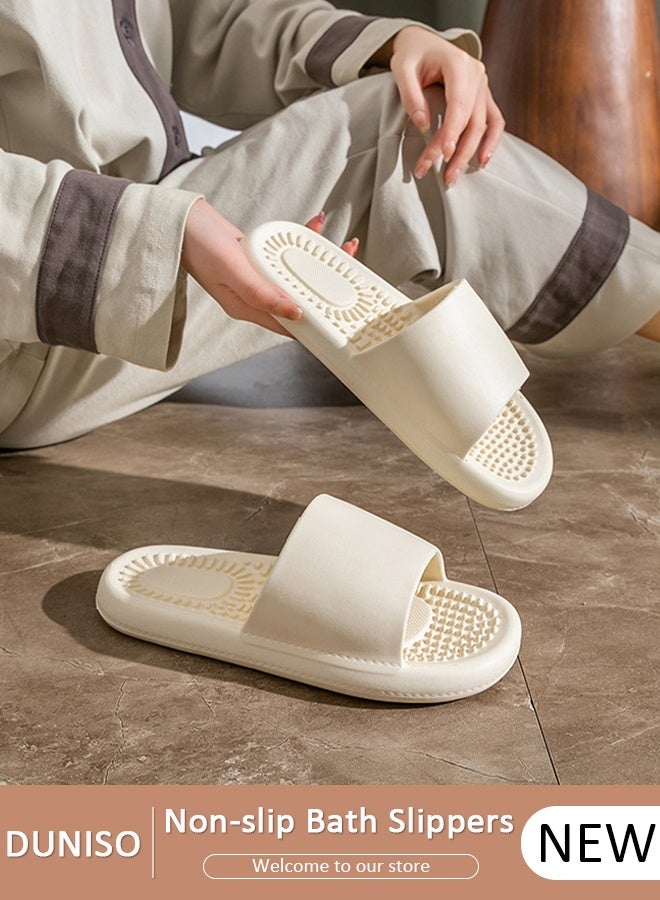 DUNISO Women's Slippers Non-slip Thick Sole Bath Slippers Memory Foam Shower Slippers Open Toe Quick Drying Slide Sandal Women's House Flat Slipper for Indoor & Outdoor - Image 1