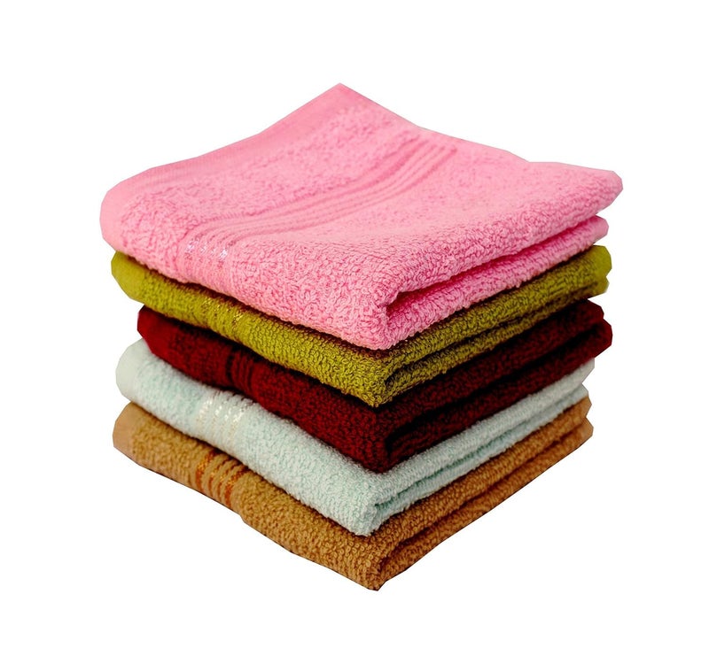 Oras ORAS Face Towel Ultra Soft Absorbent Quick Dry Towels for Facewash Gym Sports Travel Suitable for Acne Prone Skin 25x25 cm Pack of 6 Assorted Colour  - Image 1