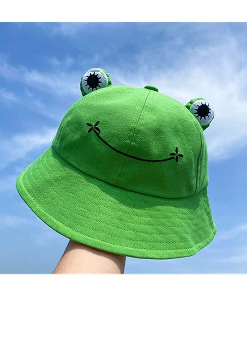KASTWAVE Frog Bucket Hat, Winter Hat Fashion Hat for Women Summer Autumn Plain Women Panama Outdoor Hiking Beach Fishing Cap, Green, Size 56 - 58 cm  - Image 5