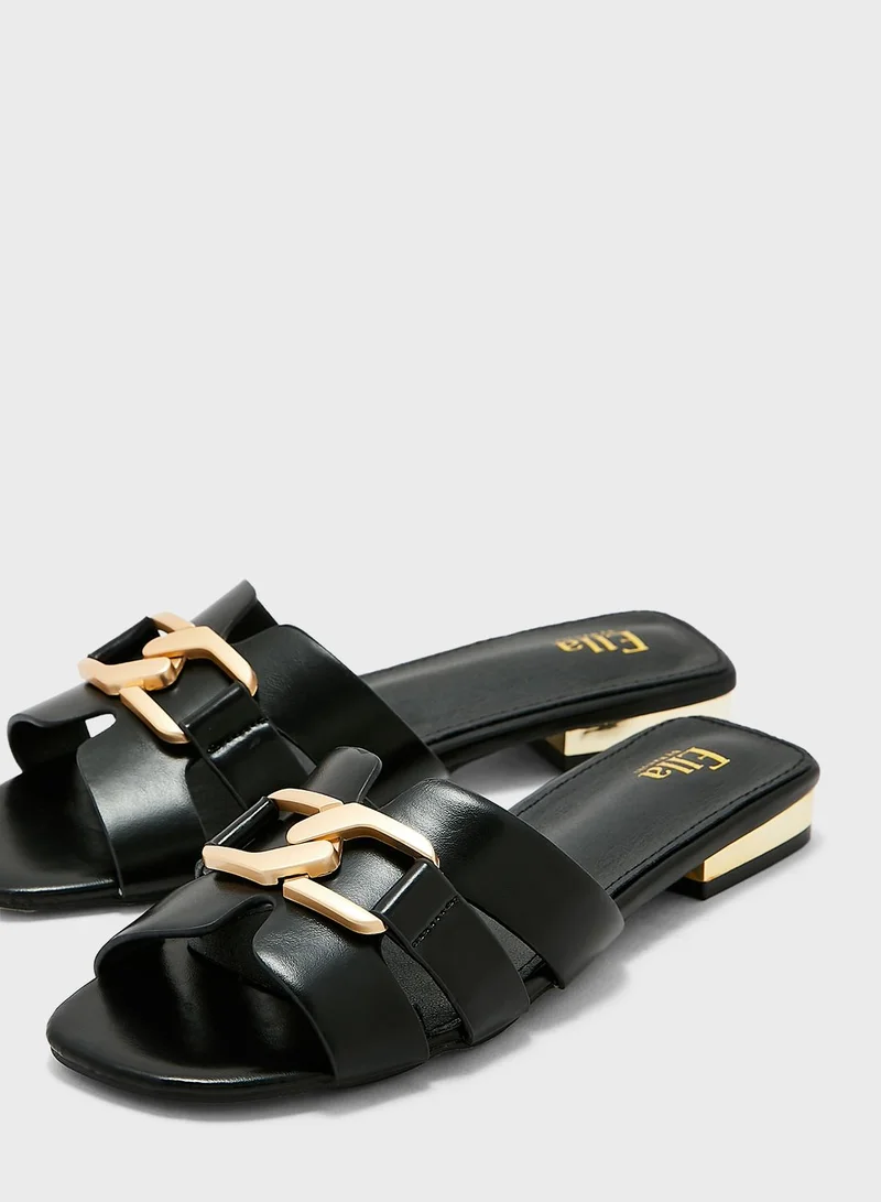 ELLA Chunky Chain Link Flat Sandals