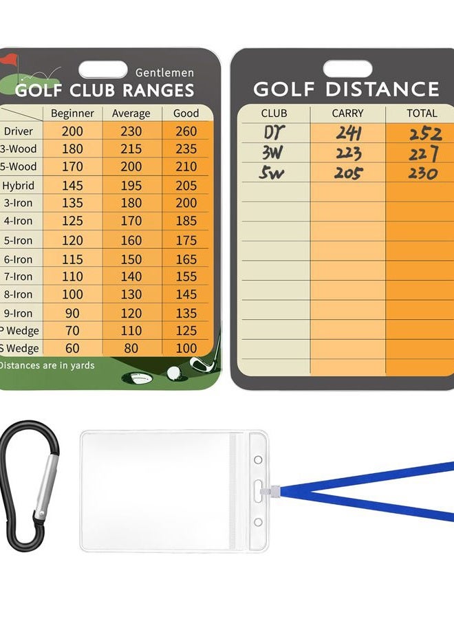Swooflia Golf Club Range Chart Card - Men Golf Distance Reference Card, Golfing Club Yardage Score Accessories for Beginners, Average, Seasoned Golfers as Presents - Image 1